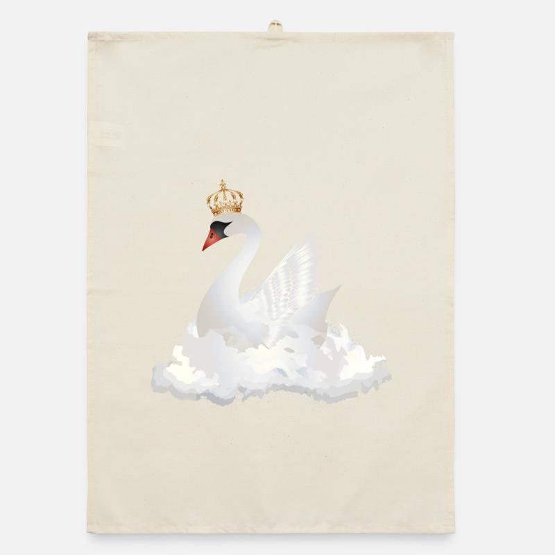 traumhafter Schwan in den Wolken mit einer Krone Organic Geschirrtuch