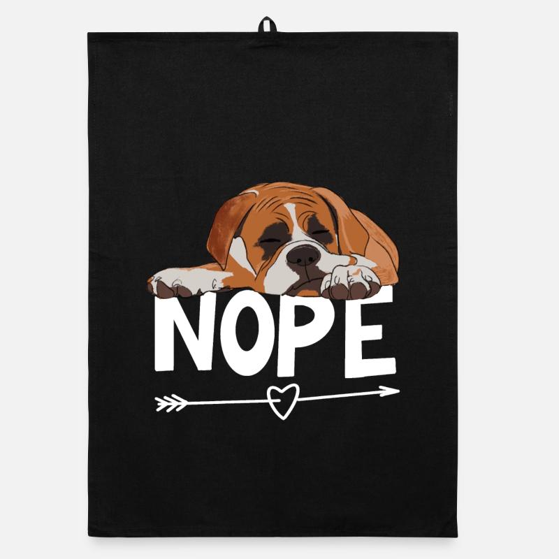 Boxer Dog Nope Torchon bio