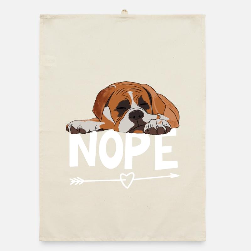 Boxer Hund Nope Organic Geschirrtuch