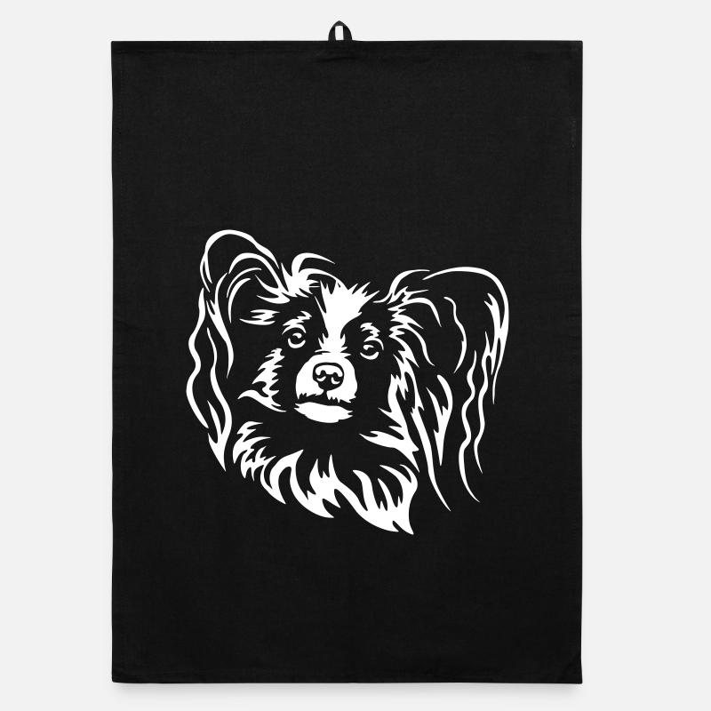 Papillon Kopf "Black Edition" - Organic Geschirrtuch - Schwarz