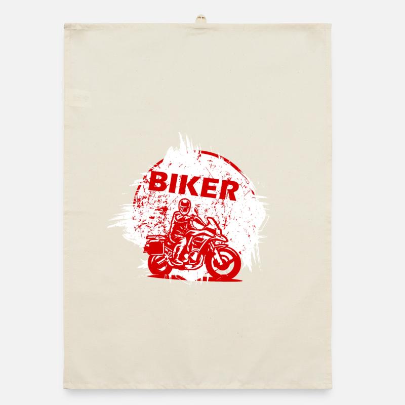 Red Biker Motorcycle Splash Effect Organic dish towel