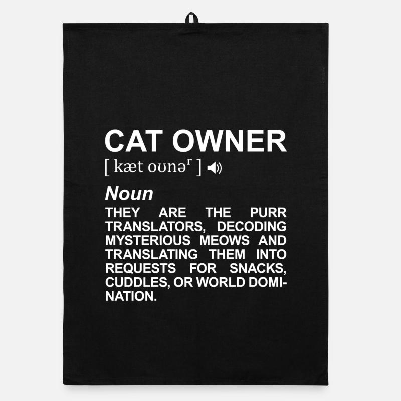 Cat Owner Term Organic dish towel