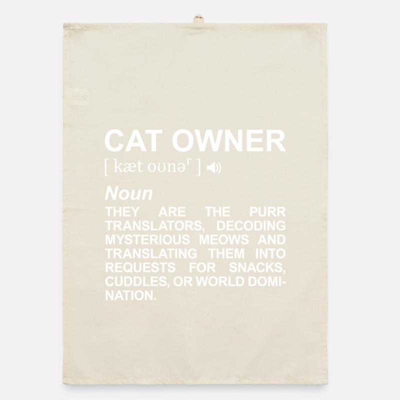 Cat Owner Term Organic dish towel