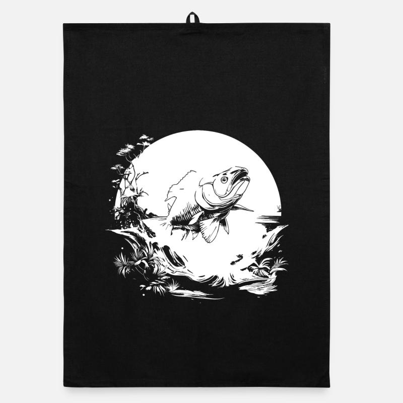 Angler Drawing Organic dish towel