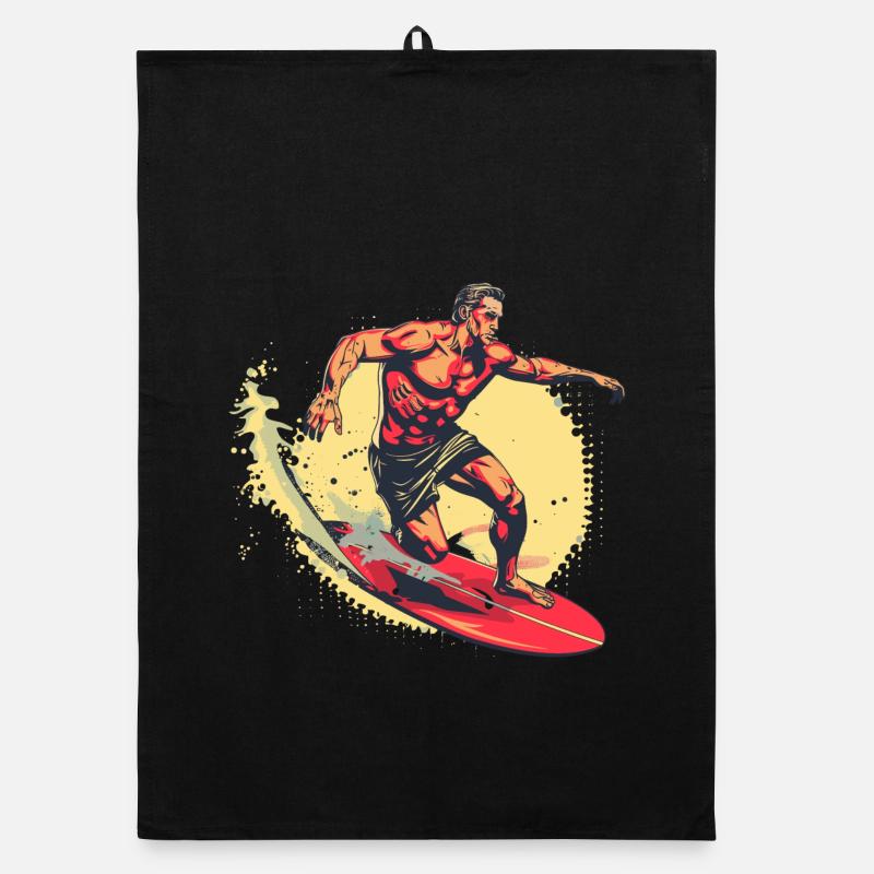 Surfer Grafik Organic Geschirrtuch