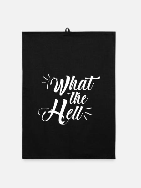 what the hell - Organic Geschirrtuch - Schwarz - Vorne