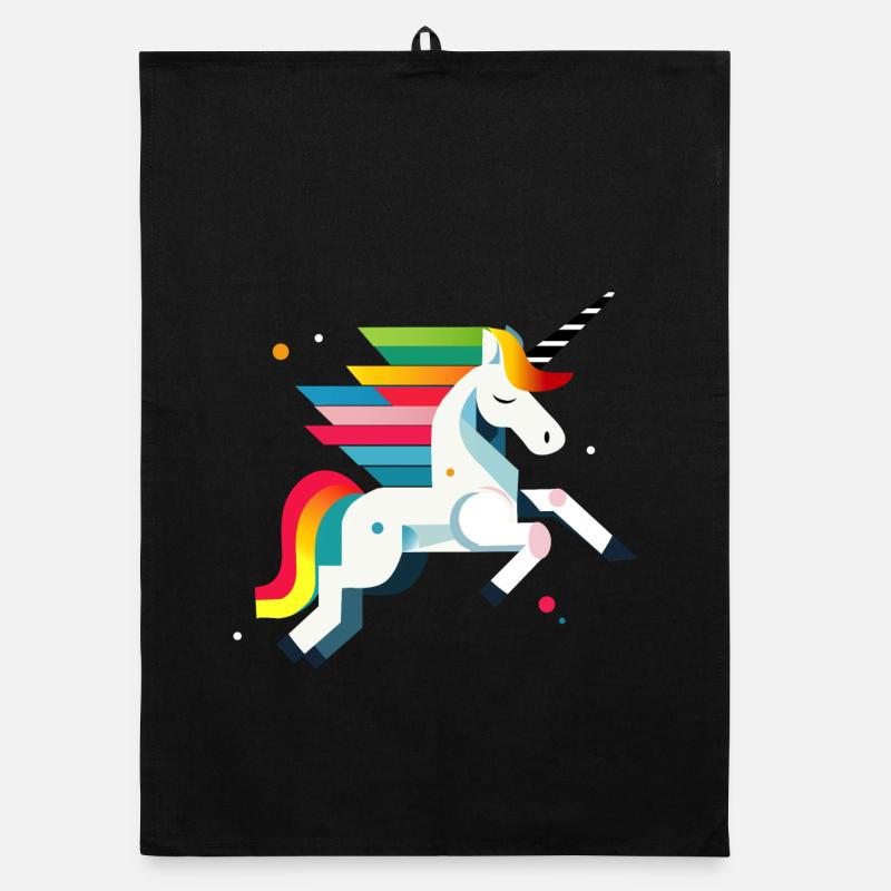 Magisches Einhorn – Farbenfrohes Design Organic Geschirrtuch