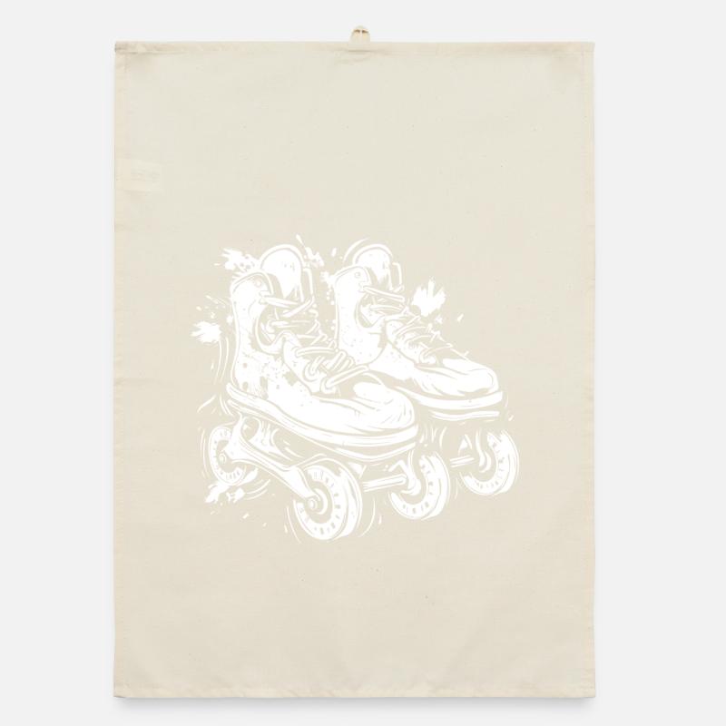 Roller Skates Sketch Organic dish towel
