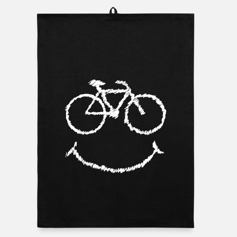 Bicycle Smile Doodled Gift Idea for Cycling Organic dish towel