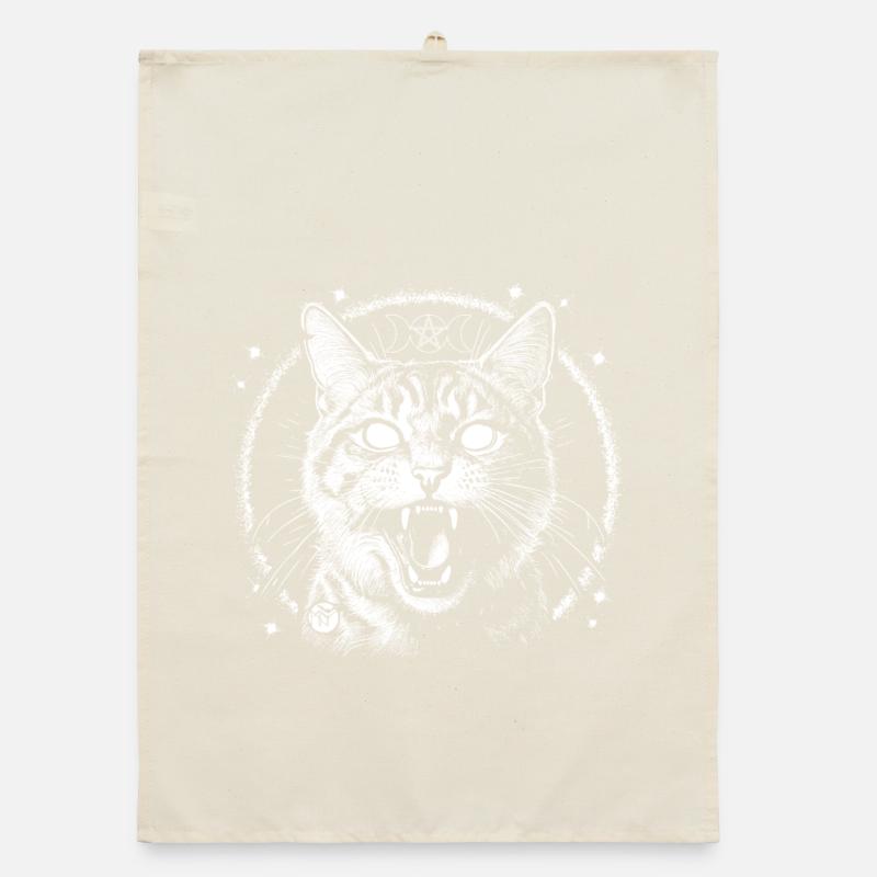 Bewitched Tabby Organic dish towel