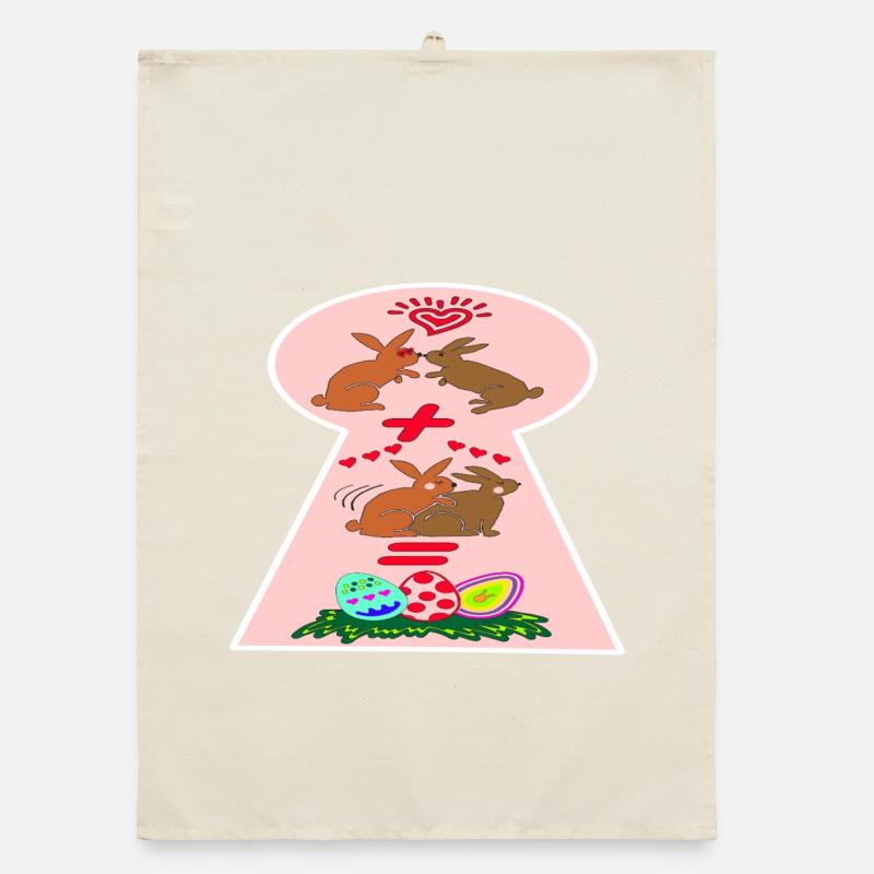 Naughty Easter Bunnies Funny Easter Organic dish towel