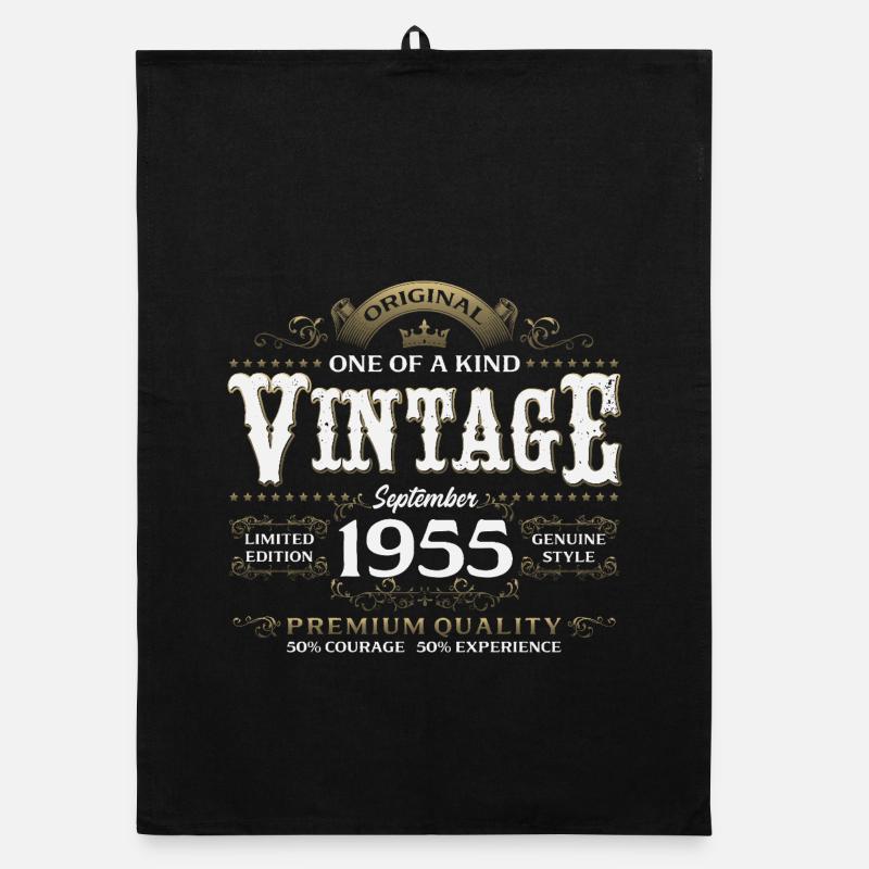 70e anniversaire Millésime Septembre Année 1955 Torchon bio