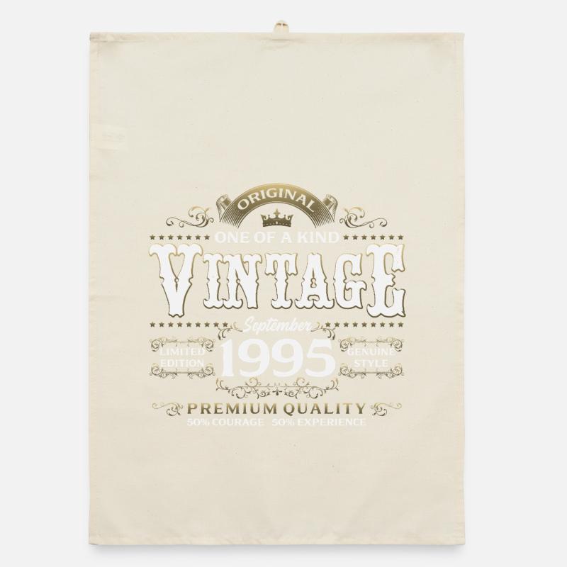 30th Birthday Vintage September 1995 Organic dish towel