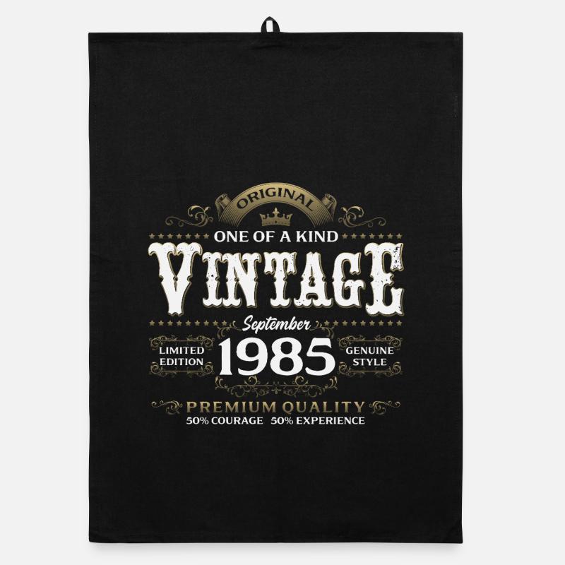 40e anniversaire Millésime Septembre Année 1985 Torchon bio