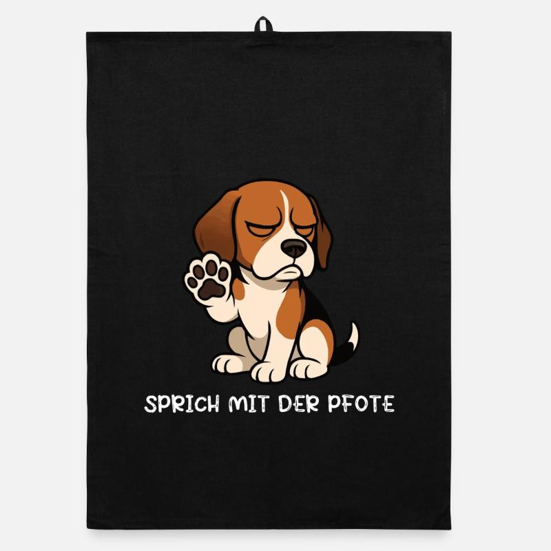 Sprich mit der Pfote Beagle Beaglebesitzer  Organic Geschirrtuch