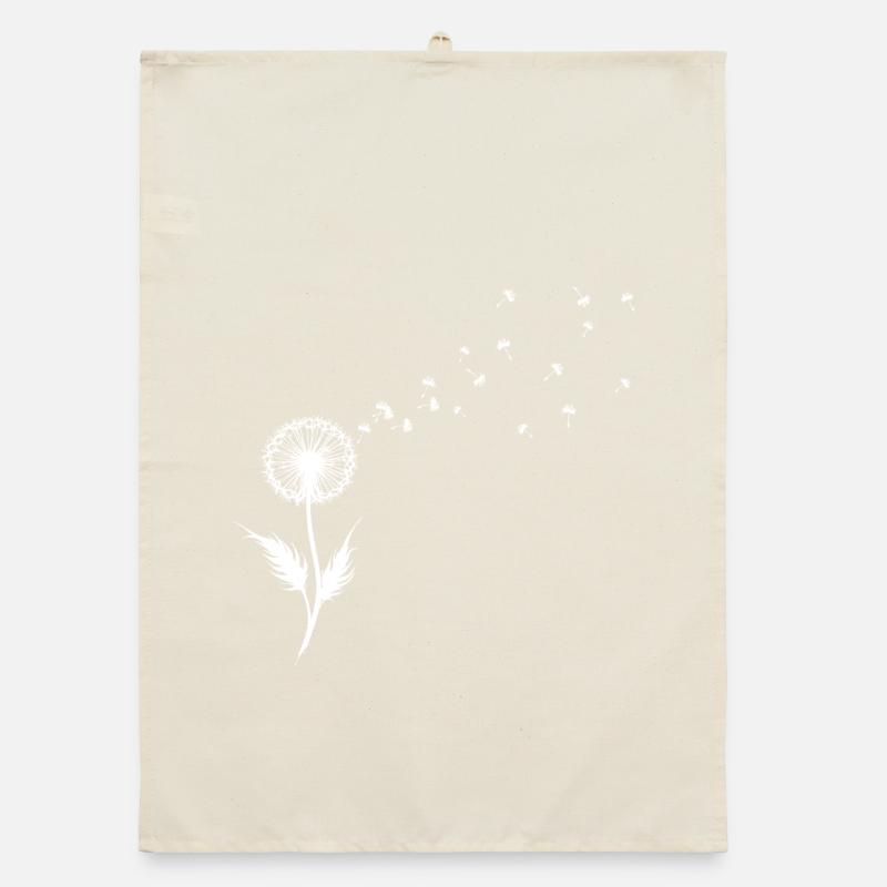Löwenzahn Samen Silhouette Organic Geschirrtuch