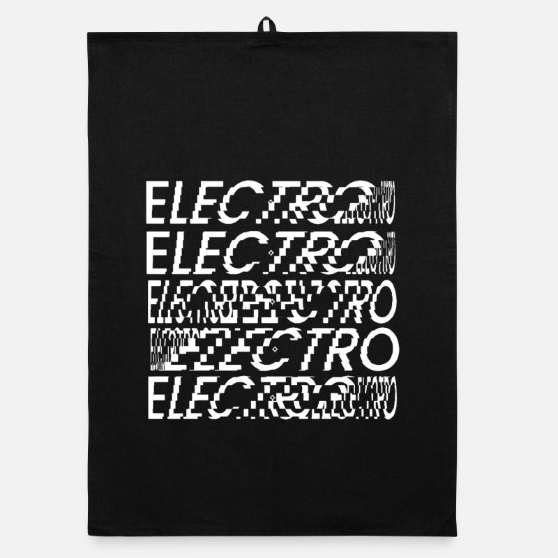 Glitch Electro Typography Organic dish towel