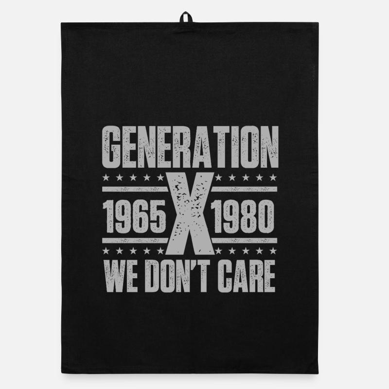 Generation X ist uns egal Lustiges Nostalgie-Zitat Organic Geschirrtuch