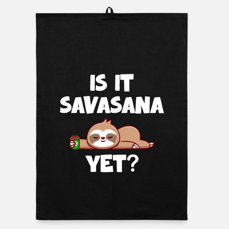 Savasana Break Relaxed Sloth Organic dish towel