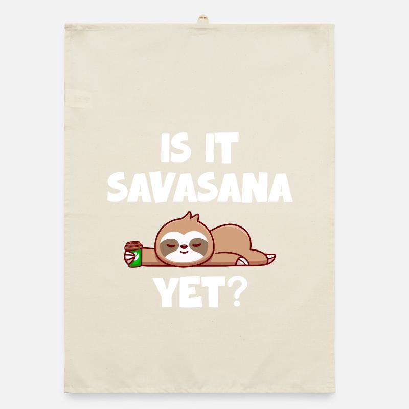 Savasana Break Relaxed Sloth Organic dish towel