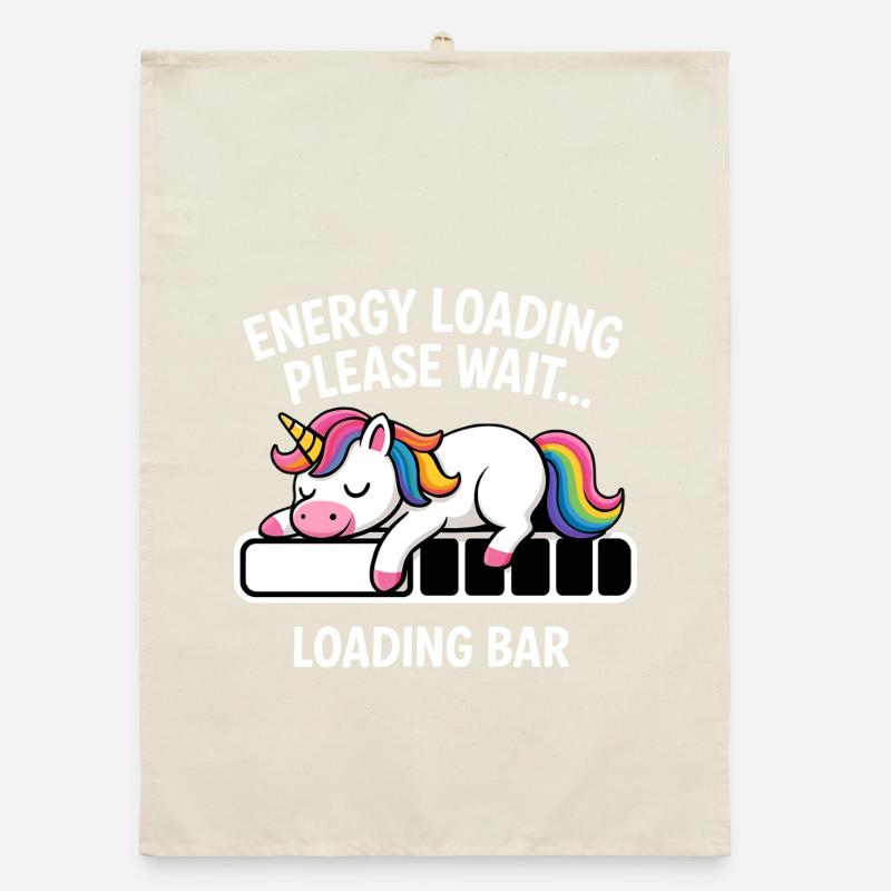 Einhorn Energie Loading Please Wait Organic Geschirrtuch