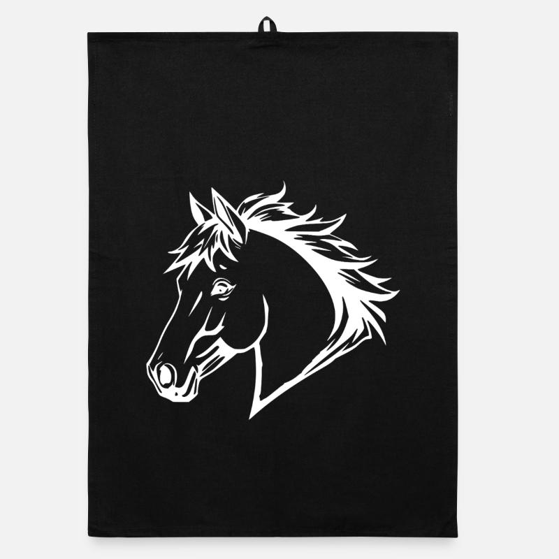 Cheval Blanc Cheval Blanc Tête de Cheval Cadeau Torchon bio