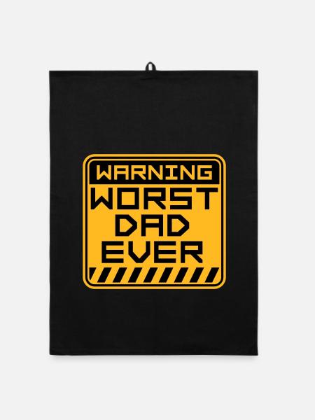 Worst Dad Ever Lustig Sarkastisch Vatertag Papa - Organic Geschirrtuch - Schwarz - Vorne