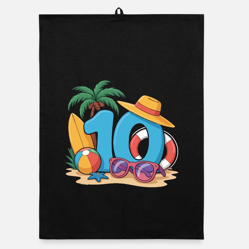 Vacances du 10e anniversaire 10 ans Torchon bio