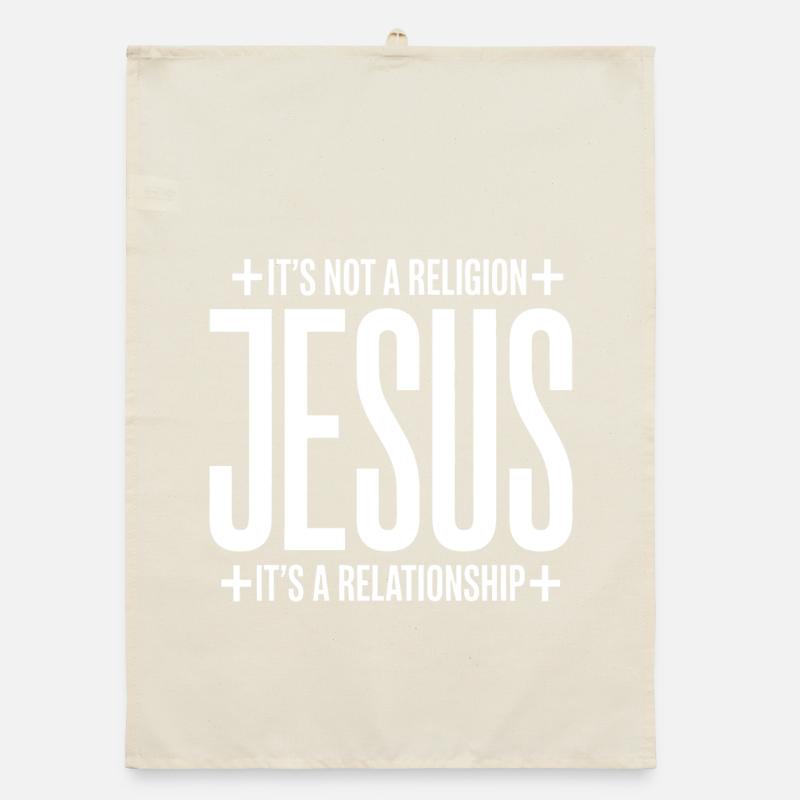 Jesus: It's a Relationship Not a Religion Organic dish towel