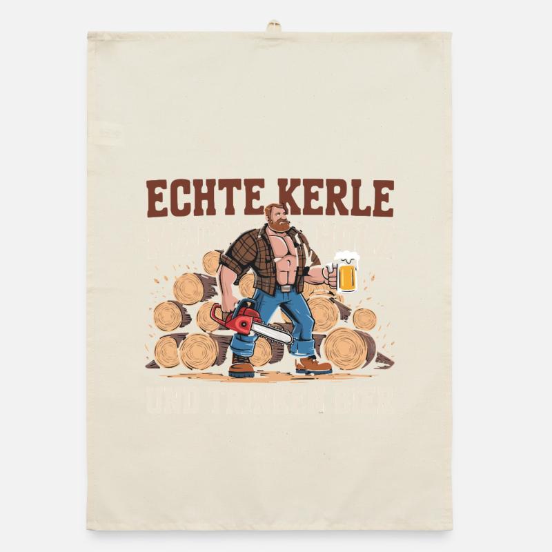 Echte Kerle Holz und Bier Kraft Organic Geschirrtuch