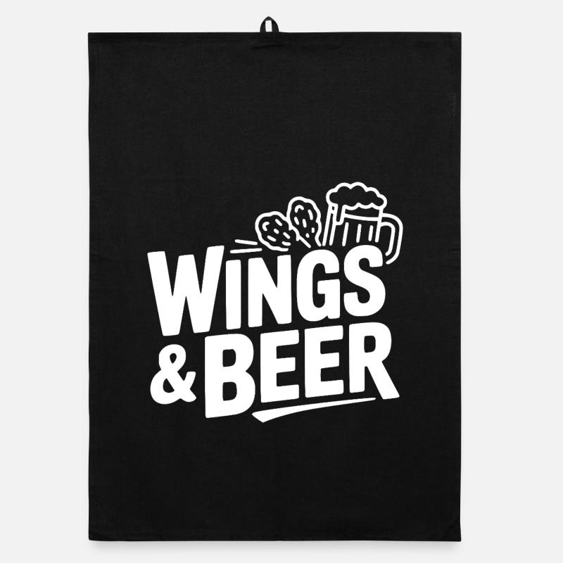 Wings and Beer Organic dish towel