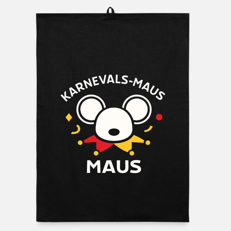 Karnevalsmaus Süßes Faschings-Motiv Geschenk Organic Geschirrtuch