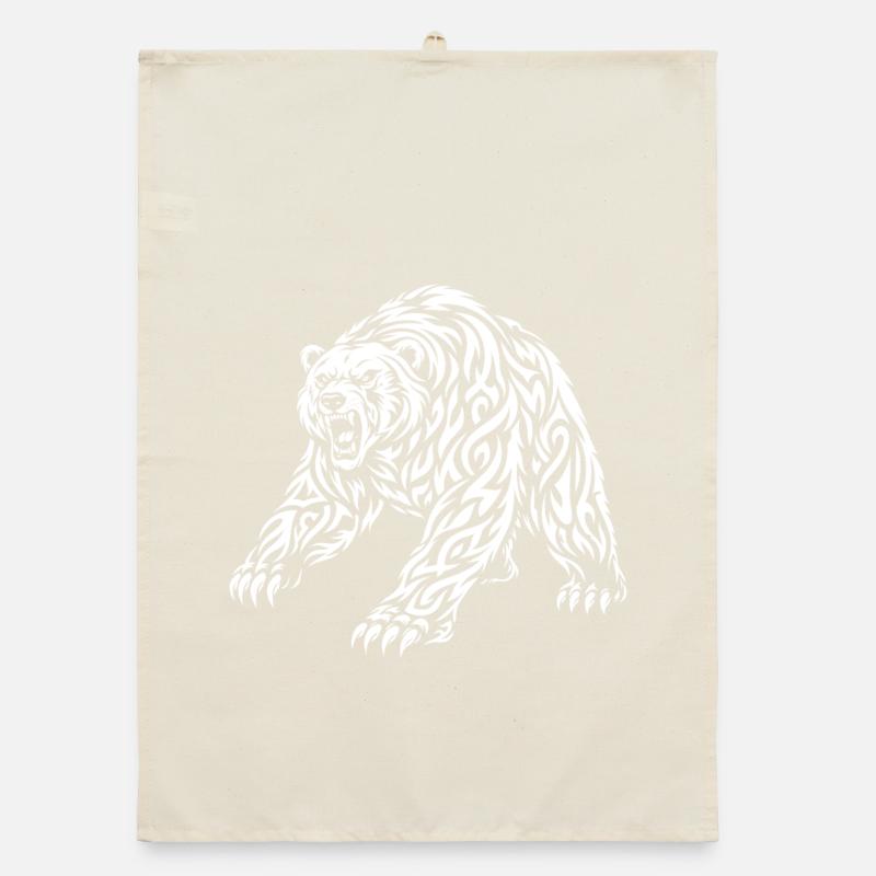 Tribal Grizzly – Wild Bear Motif Organic dish towel