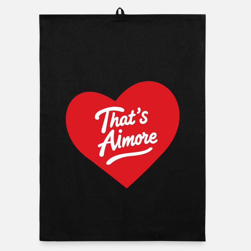 « C’est Aimore » jeu de mots avec cœur Torchon bio