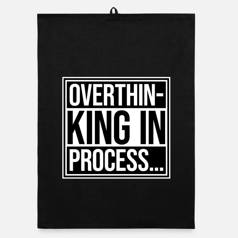 Overthinking In Process Lustig Grübeln Spruch Logo Organic Geschirrtuch