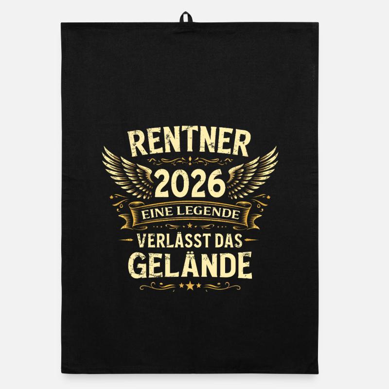 Rente Geschenk Mann Rentner Ruhestand 2026 Lustig Organic Geschirrtuch