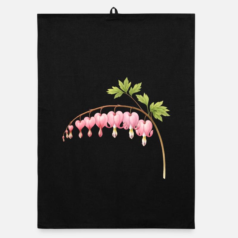 Bleeding Heart Pink Spring Flower Organic dish towel