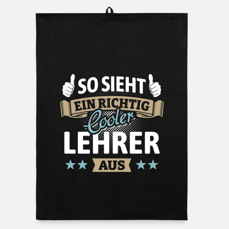 So sieht ein richtig cooler Lehrer aus - Spruch Organic Geschirrtuch