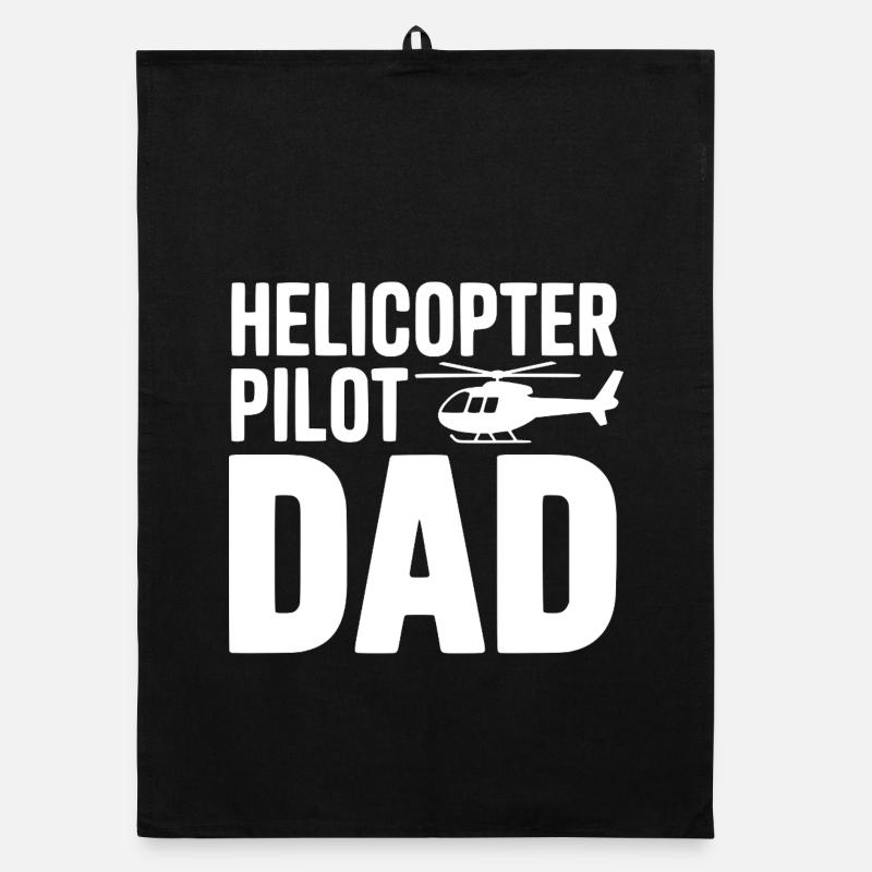 Helicopter Pilot Dad Organic dish towel