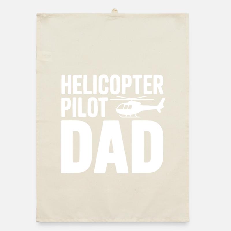 Helicopter Pilot Dad Organic dish towel