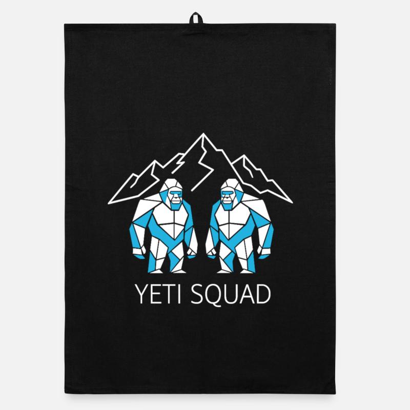 Yeti Squad Geometric Bigfoot Mountain Organic dish towel