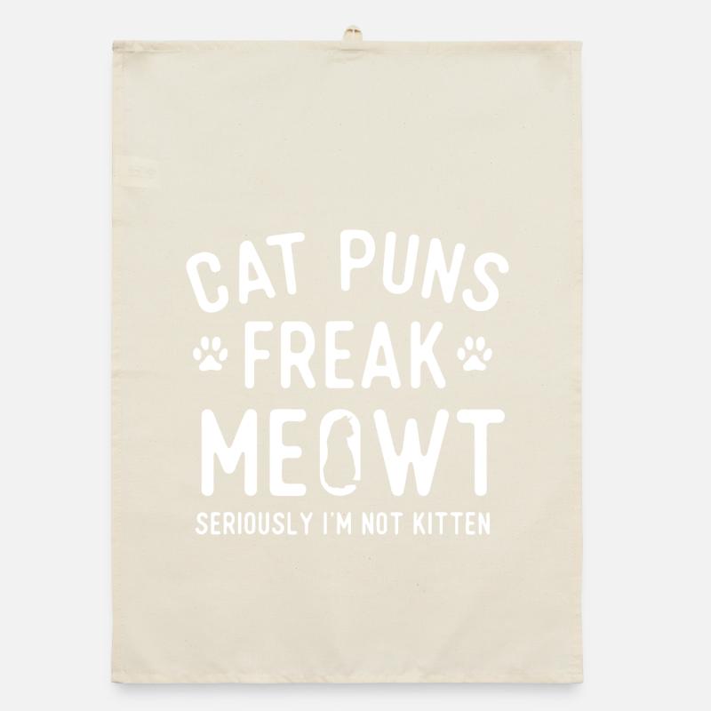 Chat Jeu de mots Freak Meowt Torchon bio