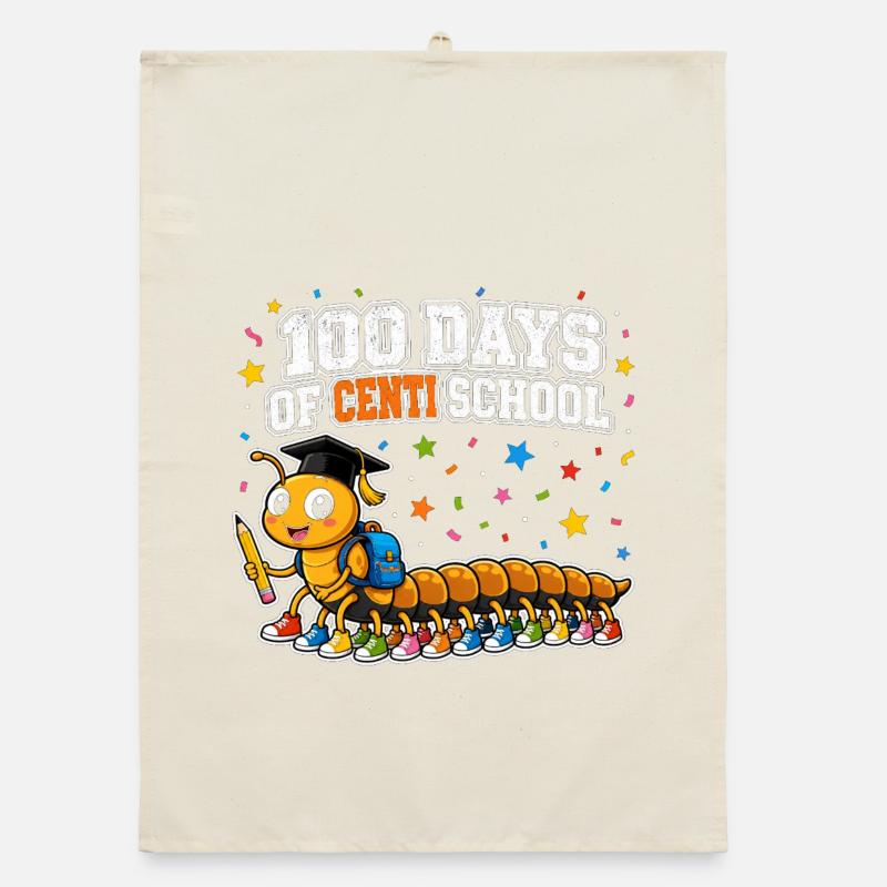 Centipede 100 jours d’école Cent jambes Torchon bio