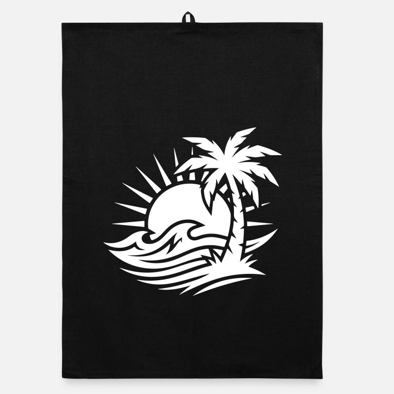 Océan Palm Tree Beach Torchon bio