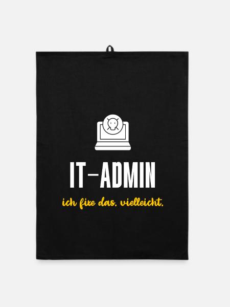 IT-Admin Geschenk Ich fixe das vielleicht - Organic Geschirrtuch - Schwarz - Vorne