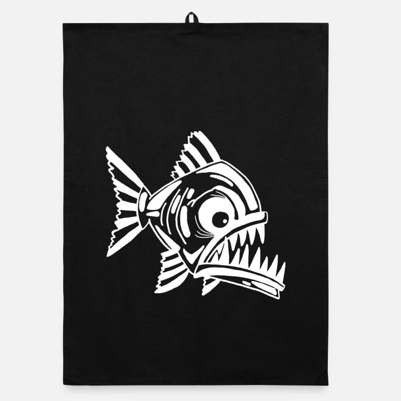 Carnivorous white fish Organic dish towel