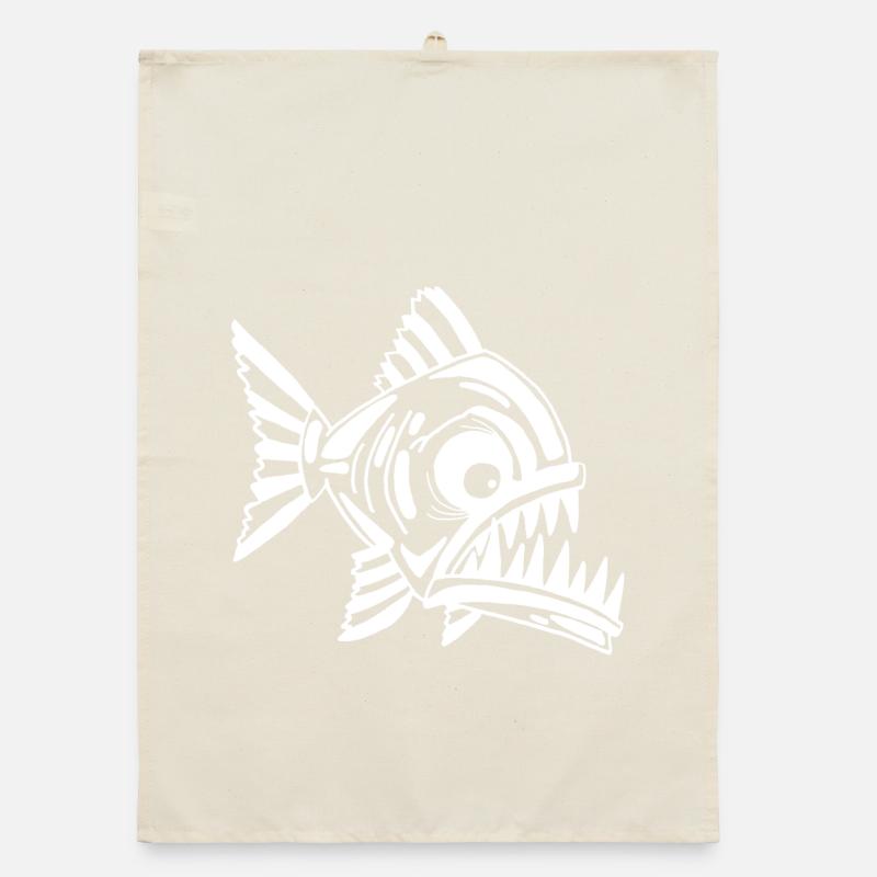 Carnivorous white fish Organic dish towel