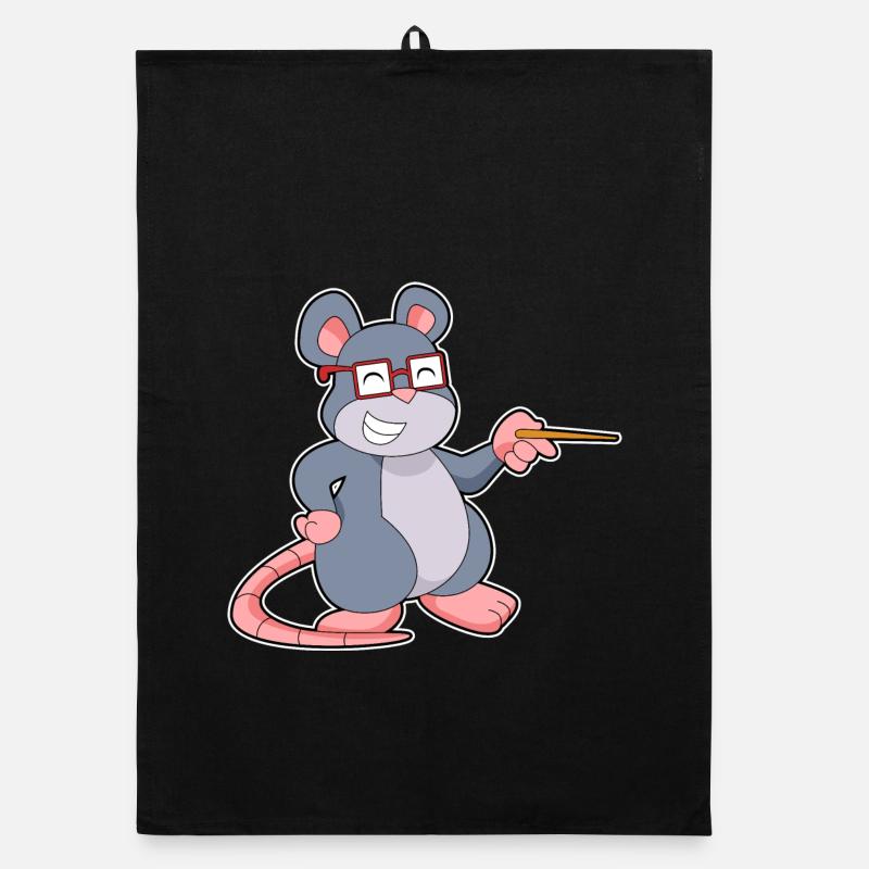 Mouse Teacher Pointer School Organic dish towel