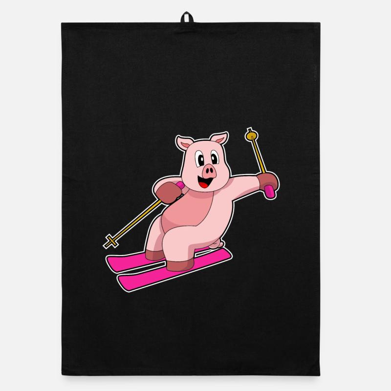 Pig Skier Ski Torchon bio