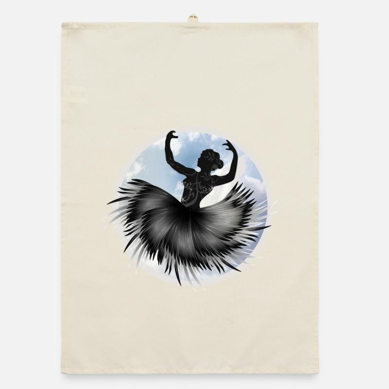 Danseur de ballet dansant dans les nuages avec un plumage Torchon bio
